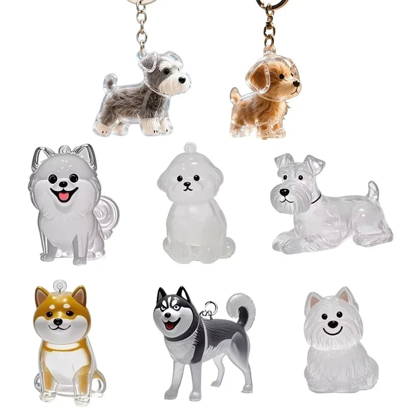 Dog Hair Storage Pendant Cute Keychain Car Key Chains Bag Pendant Couple Jewelry Souvenir Collection Gift Decoration Accessories