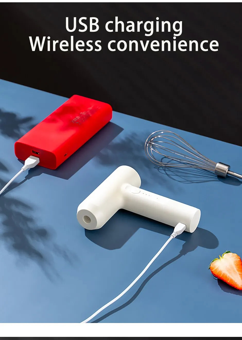 Wireless Electric Food Mixer Automatic Whisk Dough 3 Speeds Egg Beater Baking Dough Cake Cream Mixer Kitchen Tools