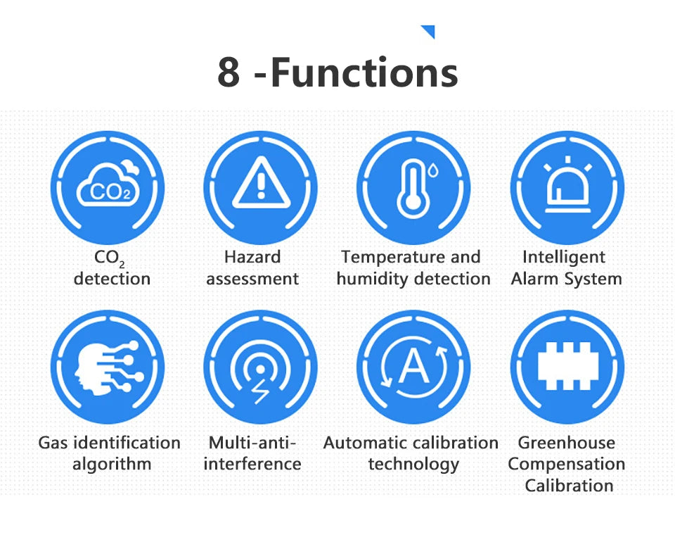 Air Monitor CO2 Carbon Dioxide Detector 3 in 1 Greenhouse Warehouse  Quality Temperature Humidity  Fast Measurement