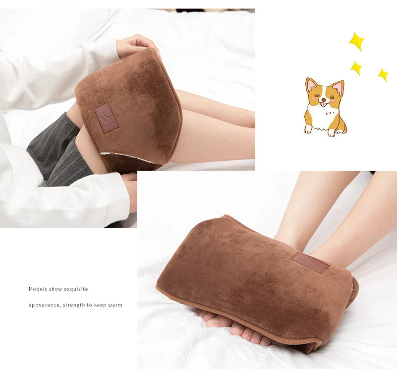 3-Piece Set Filling Water Type Hot Water Bag Hot Water Bottle Cover Plush Animal Belt Winter Menstrual Women Belly Hand Warmer
