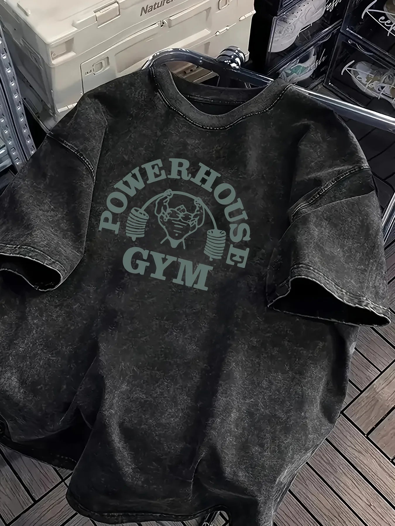 Retro Washed Gorilla World Gym Print 100% Cotton Men Women T-shirt Summer Autumn Daily Outdoor Sports Casual Street Short-sleeve