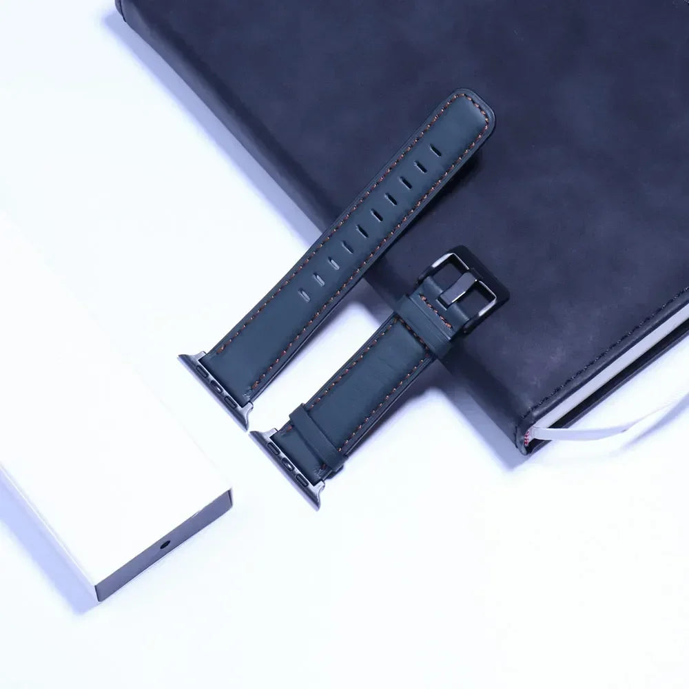 Leather Strap for Apple watch band 44mm 49/45mm 40/41 42 46mm belt Retro luxury Correas iWatch series 10 9 5 4 SE 6 7 8 ultra 2