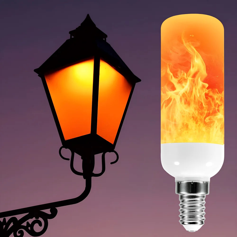 E27 E14 B22 LED Flame Bulb 9W Four Modes Flame Bulb Flashing LED Dynamic Flame Effect Light AC8V-265V 78SMD 2835 light bulb