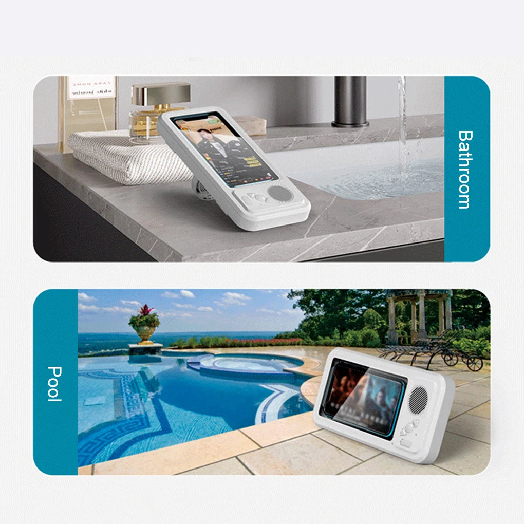 Z07 Bluetooth Speaker 360 ° Waterproof Mobile Phone Box audio bath watching TV Stand Touch Screen Mobile Phone Holder Box