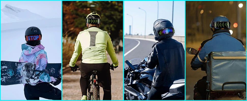 Led Helmet Display Motorcycle Helmet Warning Light Night Riding DIY RGB Bike Helmet Taillight APP Programmable LED Screen