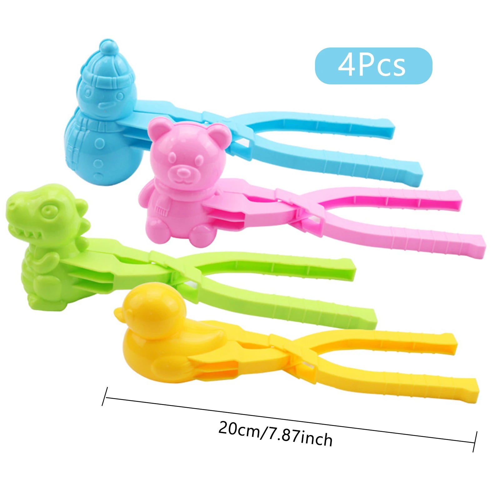 Snowball Maker Clip for Kids Adult Heart Snowflake Duck Shape Clip Tongs for Outdoor Sand Snow Ball Mold Toys Fight Sports Toys