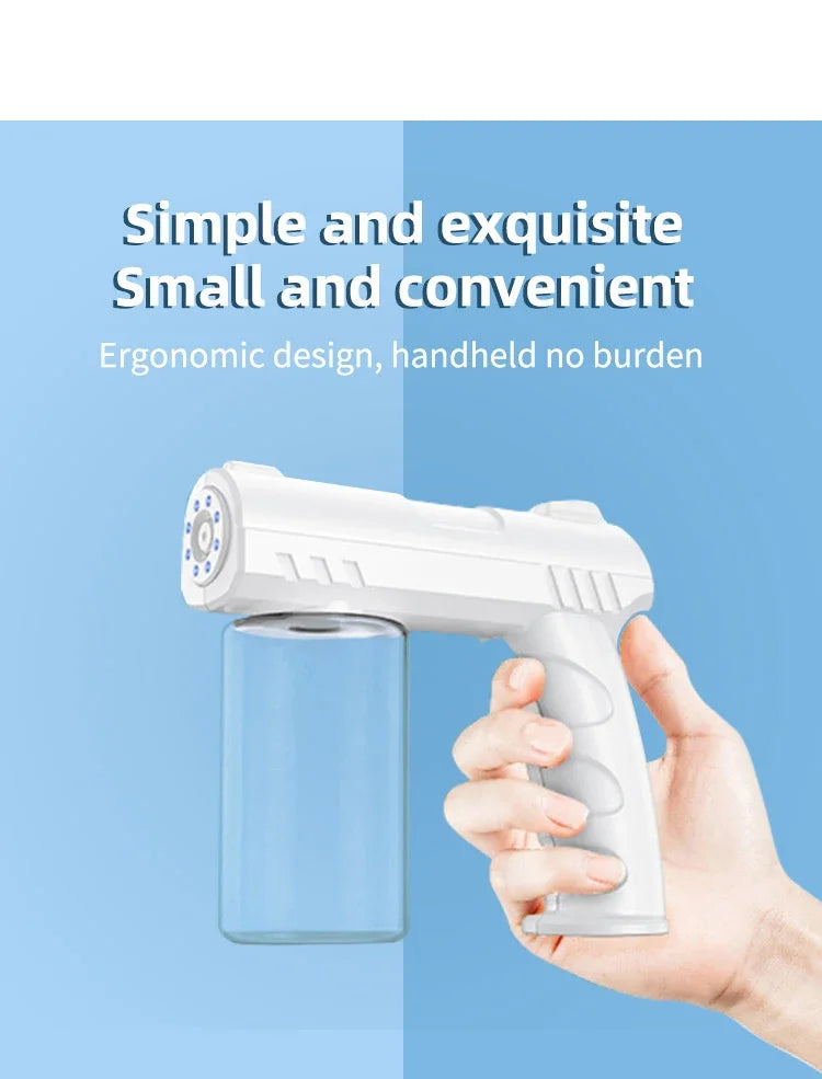 NEW Style 280Ml Barber Sprayer Bottle Wireless Electric USB Nano Blue Light Steam Spray Gun Garden House