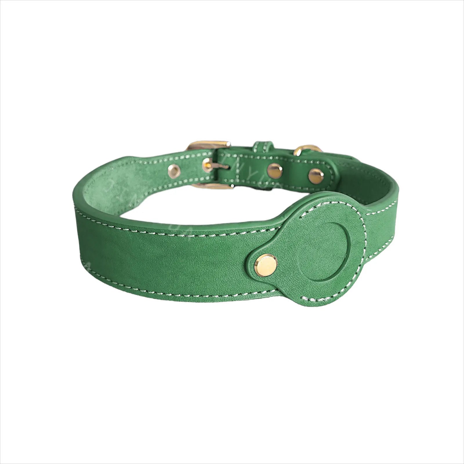 Leather AirTag dog Collar Genuine and Heavy Duty handmade pet collar with Air Tag Holder Lightweight GPS Pet Collars
