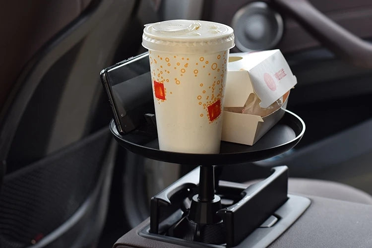 360° Adjustable Car Cup Holder Tray & Phone Mount Expander For Car, Portable Tray Table,Food Storage Rack, Coffee Table,