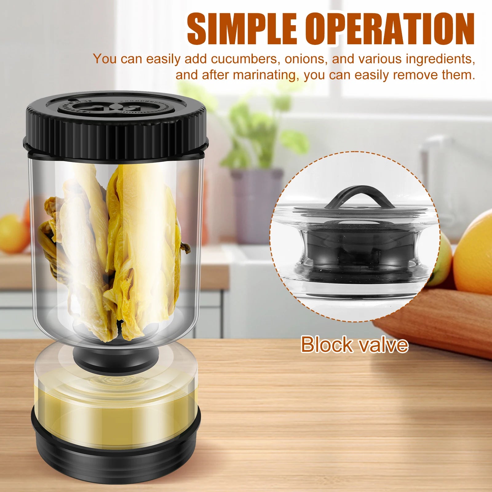 Dry-wet Separation Pickle Vegetable Jar Hourglass Type Pickled Juice-Separation Food Filter Storing Pickles Kitchen Accessories