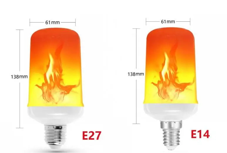LED E27 Flame Bulb Fire E14 lamp Corn Bulb 4 Modes Party LED Light Dynamic Flame Effect 85v-265v for Home Lighting