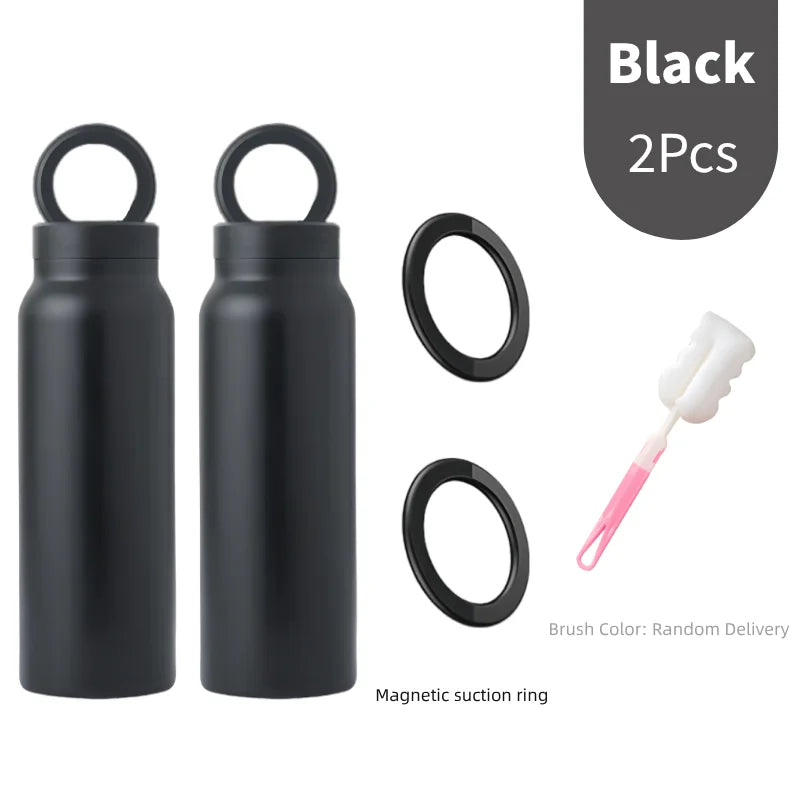 24 Oz Insulated Stainless Steel Sports Water Bottle With Straw Outdoor Insulated Water Mug With Magnetic Phone Holder Thermos
