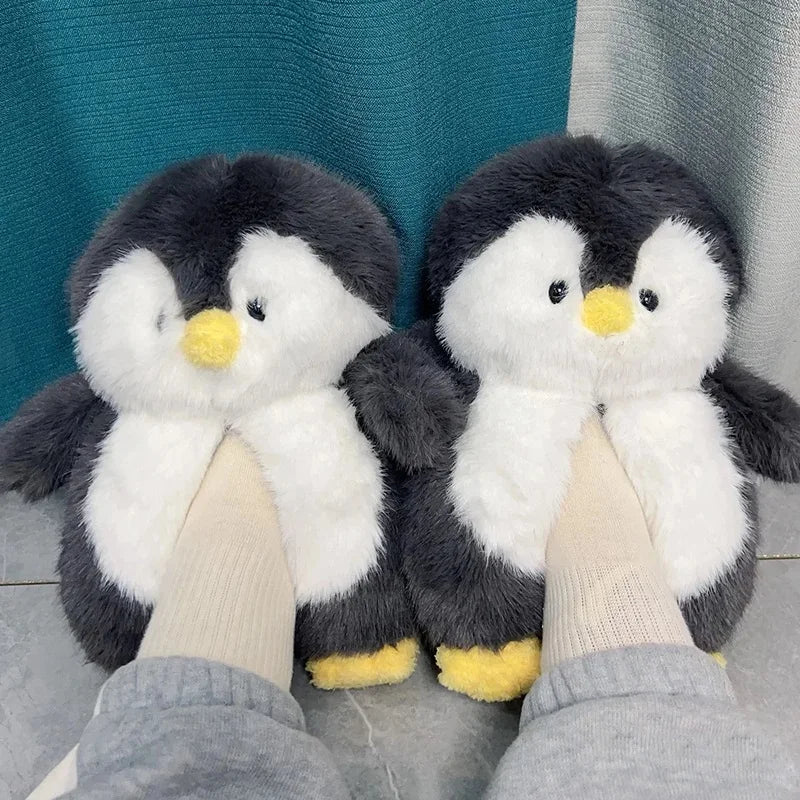 Cuddly Hug Cat Slippers Women Winter Home Fur Slides Kawaii Floor Shoes Furry Slippers Girl Kitty Mules Funny Cute Gift Slippers