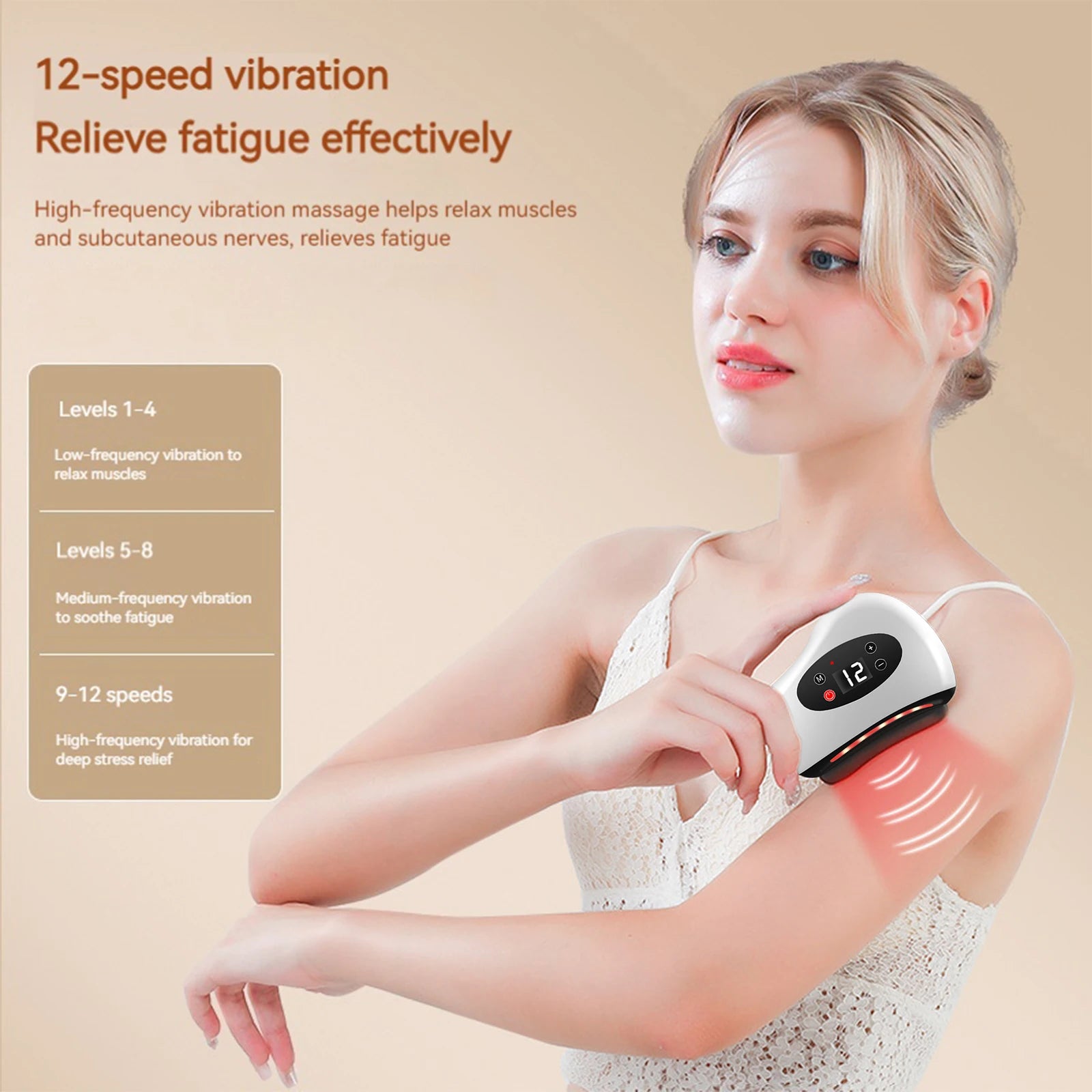 Gua Sha Facial Tool with Heat and Vibration Gua Sha Face Massager Muscle Scraper Tool for Lymphatic Drainage Lift Puffiness