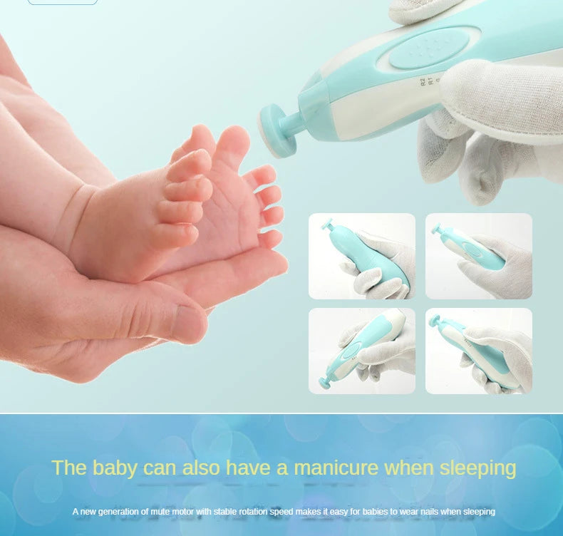 Multifunctional Electric Baby Nail Trimmer Baby Nail File Clippers Toes Fingernail Cutter Trimmer Manicure Tool Set Baby Care