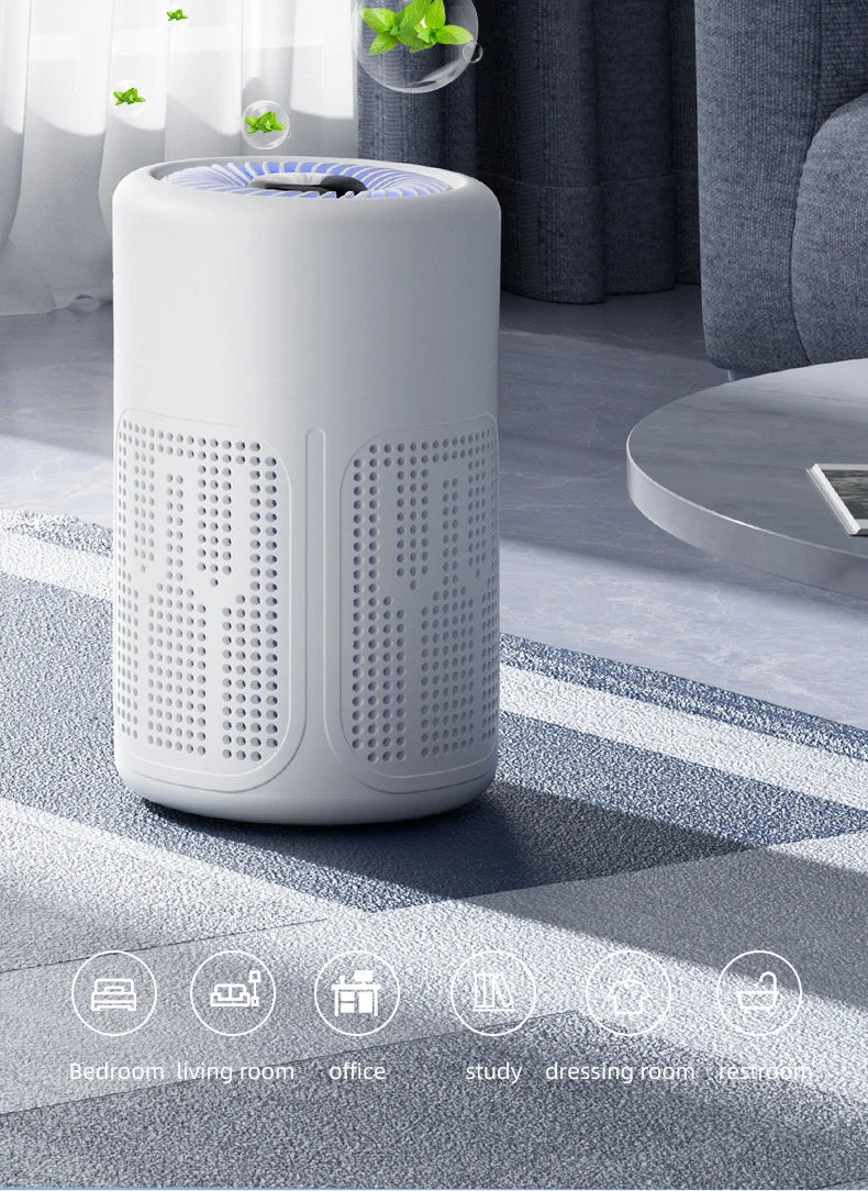 Mini Desktop Air Purifier HEPA Filter With Negative Ion Technology Eliminates Formaldehyde Odors Smoke And Dust Particles