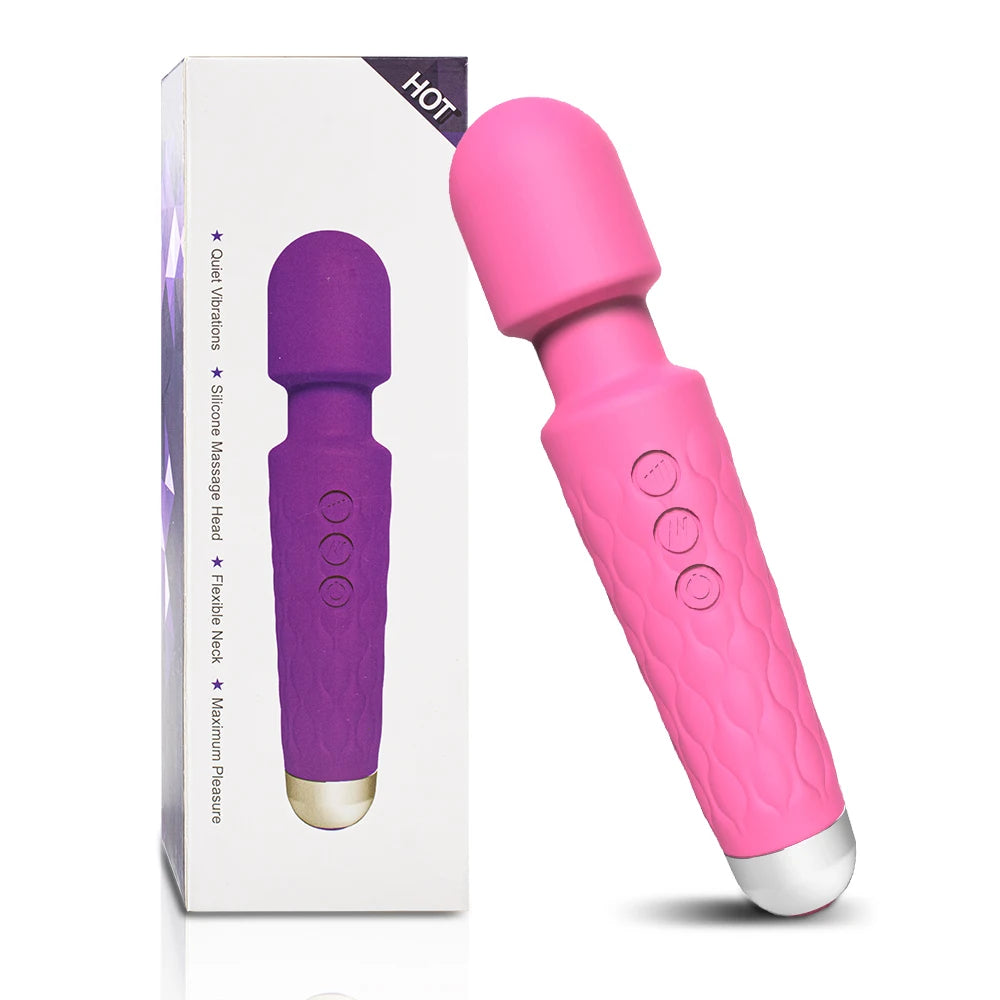 AV Magic Wand Vibrator for Woman 28 Powerful Vibrating Modes Clitoral Stimulator Flexible Silicone Body Massager Adult Sex Toys
