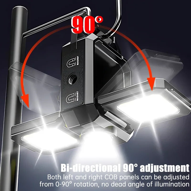 Bright COB Keychain Flashlight,Rechargeable Mini Work Light Magnetic Portable Pocket Lamp for Camping Fishing Hiking Emergency