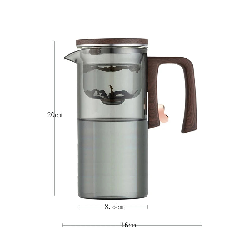 Fashion New Water Separation Inner Container Teapot One Click Magnetic Switch Tea Separation Filtration Glass Tea Pot