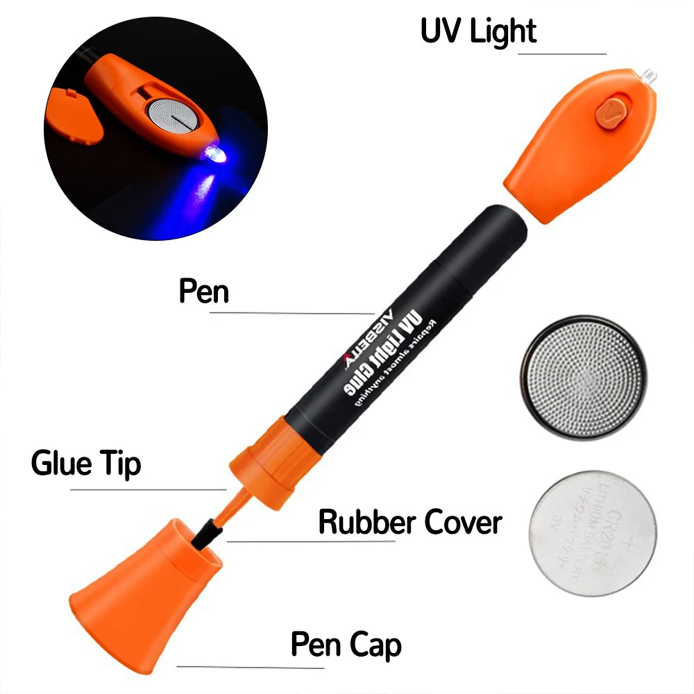 UV Light Glue Super Glue 5 Seconds Fix Adhesives Sealer Glass Metal Plastic Model Data Lines Crack Caulk High Temperature Repair