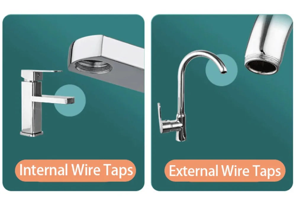 2Pcs Universal 1080° Rotation Faucet Extender Washbasin Robot Arm Tap Dual Mode Sprayer Head Bathroom Splash Proof Swivel Faucet