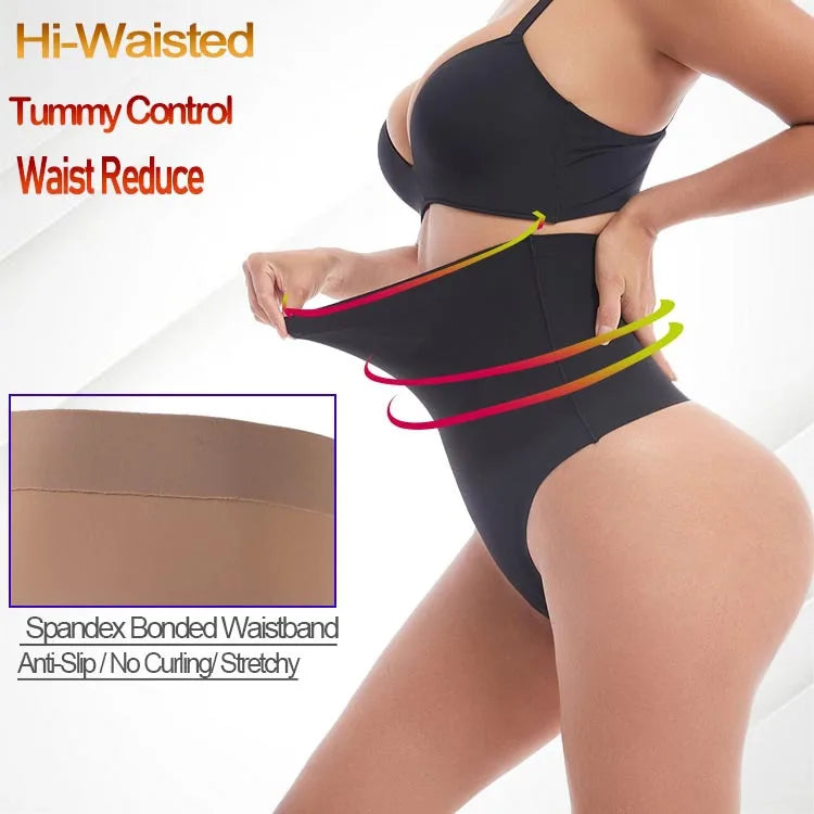 Women's High Waist ThongT-backCross X Shaping Tummy Control Panties Strong Body Shaping Waist Cincher Hip Lifter Seamless