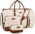 2-in-1 Convertible Garment Bag Set with Shoe Compartment, Large Travel Duffel for Women & Men