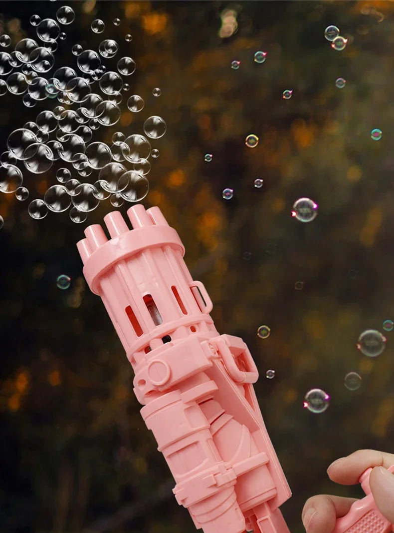 10 Hole Electric Gatling Bubble Machine Automatic Blower Soap Water Maker Gun for Children Summer Beach Outdoor Kids Toys