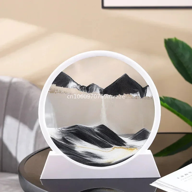 Sandscape Moving Sand Art Frame Quicksand 3D Dynamic Liquid Hourglass Kinetic Sand Painting Flowing Sand Office Home Decor Gifts