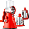 LMETJMA Rotary Cheese Grater with Handle Manual Vegetable Graters Shredder Slicer Nuts Grinder with Strong Suction Base JT122