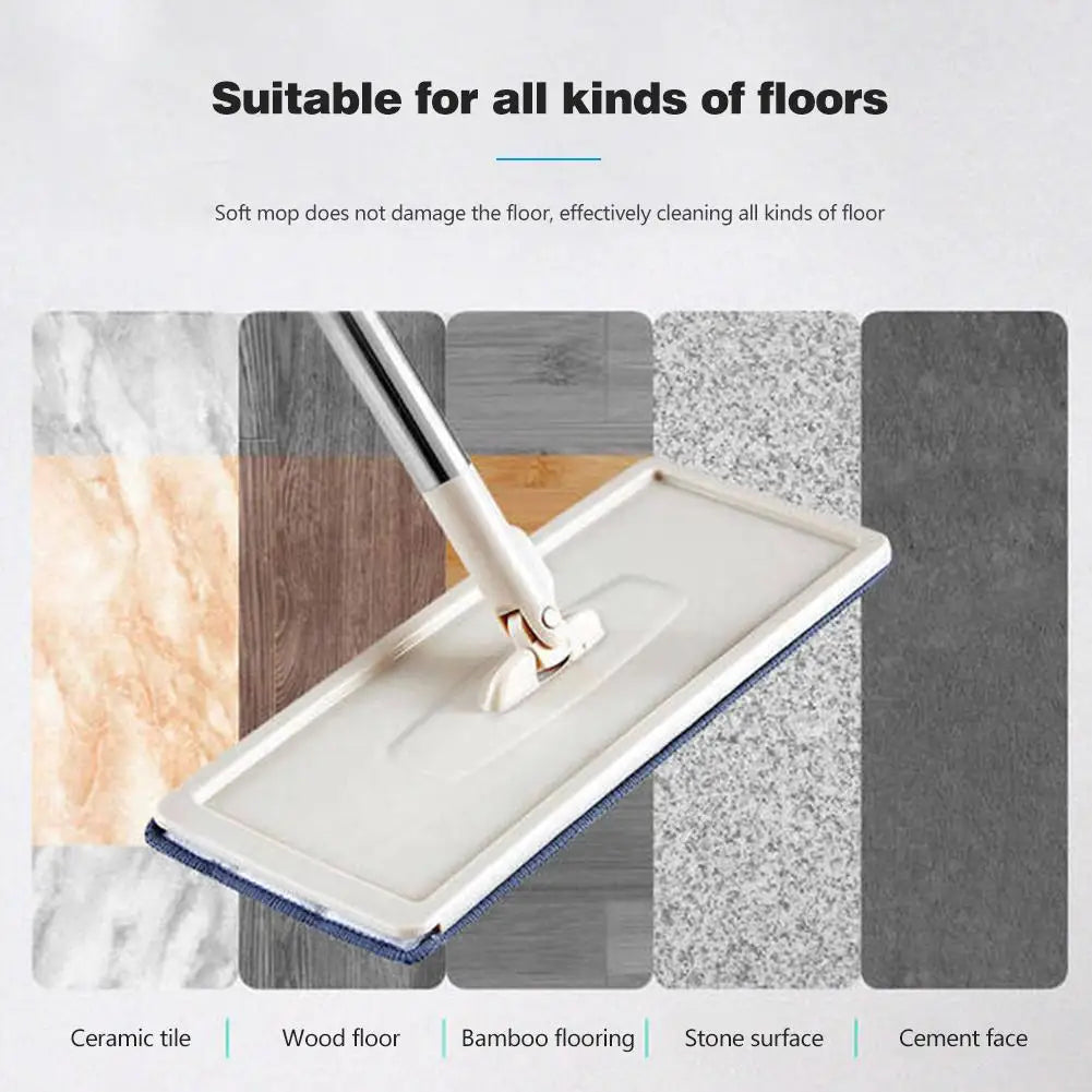 Rotating Head Household Cleaning Cloth Replacement Mop Microfiber Flexible Mop Heads Multi-function Stickable for Home Office
