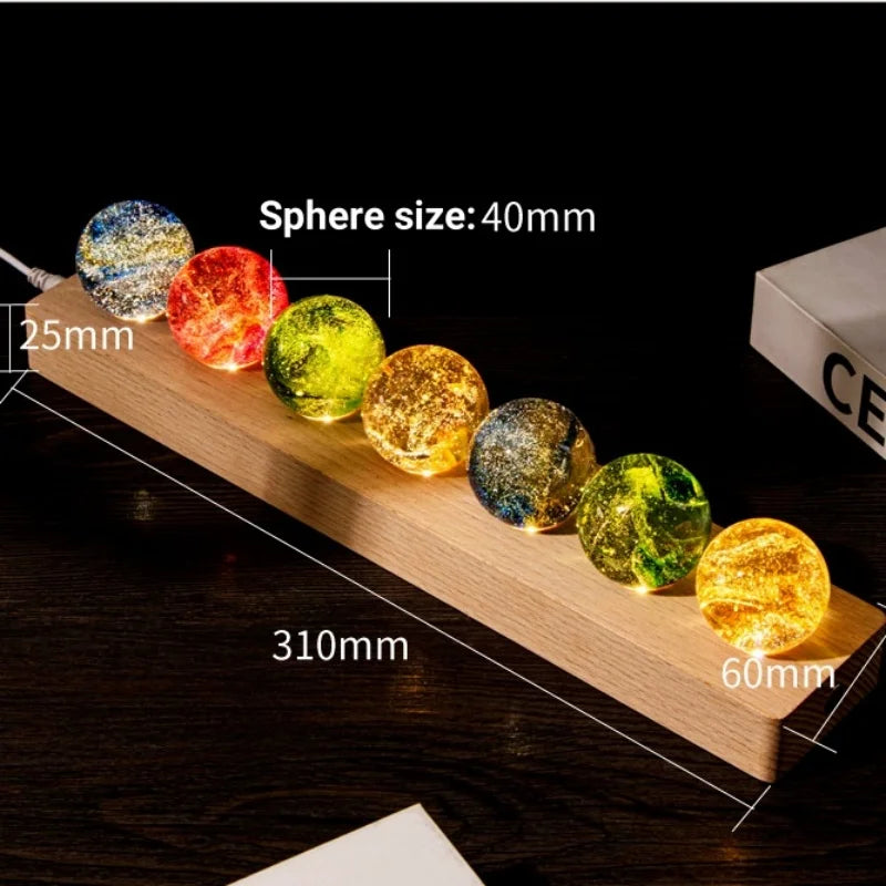 1 Set Fantasy Colorful Glass Star Ball Luminous Planet Astronomy Planets Ball Fantastic Style Home Decoration Cosmic Model Gift