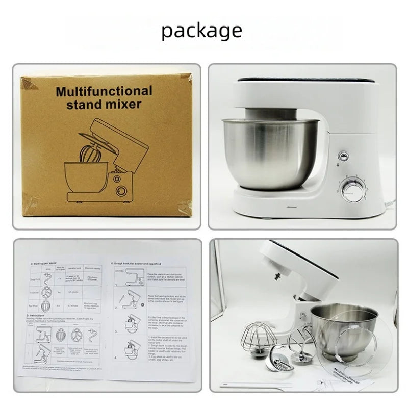 4L Chef machine household small dough kneader dough mixer electric cream whipping countertop egg beater