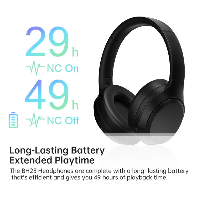 BH23 Hot Selling Brand Bluetooth Wireless Headphones Noise Cancelling Headset ANC Earphone Headphone With Microphone