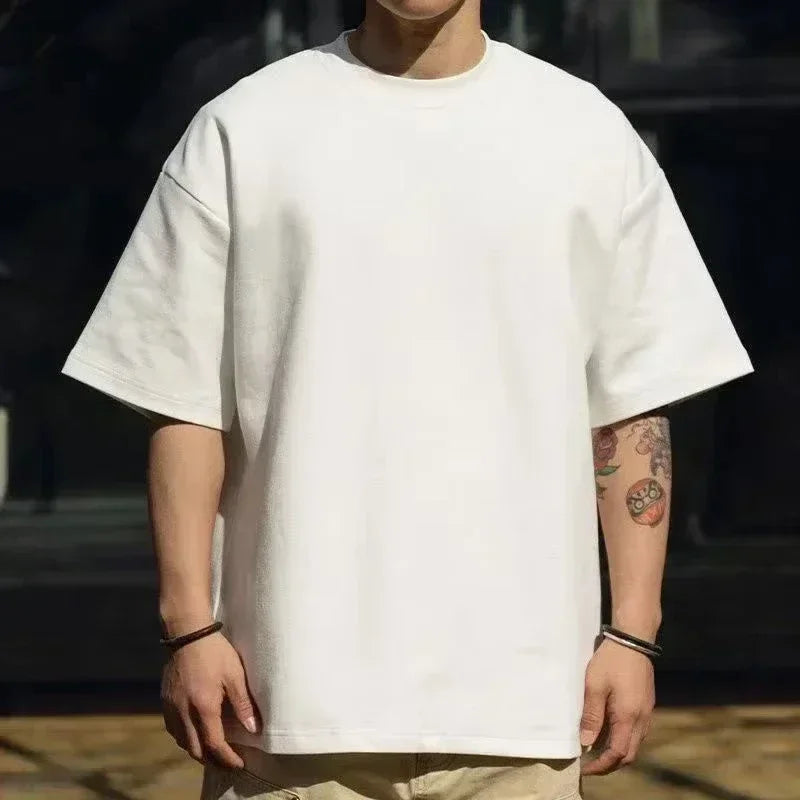 The 2026 new trend printed short-sleeved casual fashionable loose and multi-functional cotton T-shirt features a round neckline