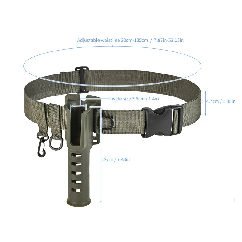 Portable Belt Rod Holder Fishing Gear Accessory Adjustable Waist Fishing Rod Insertion Device Fishing Accessories Tools Outdoor
