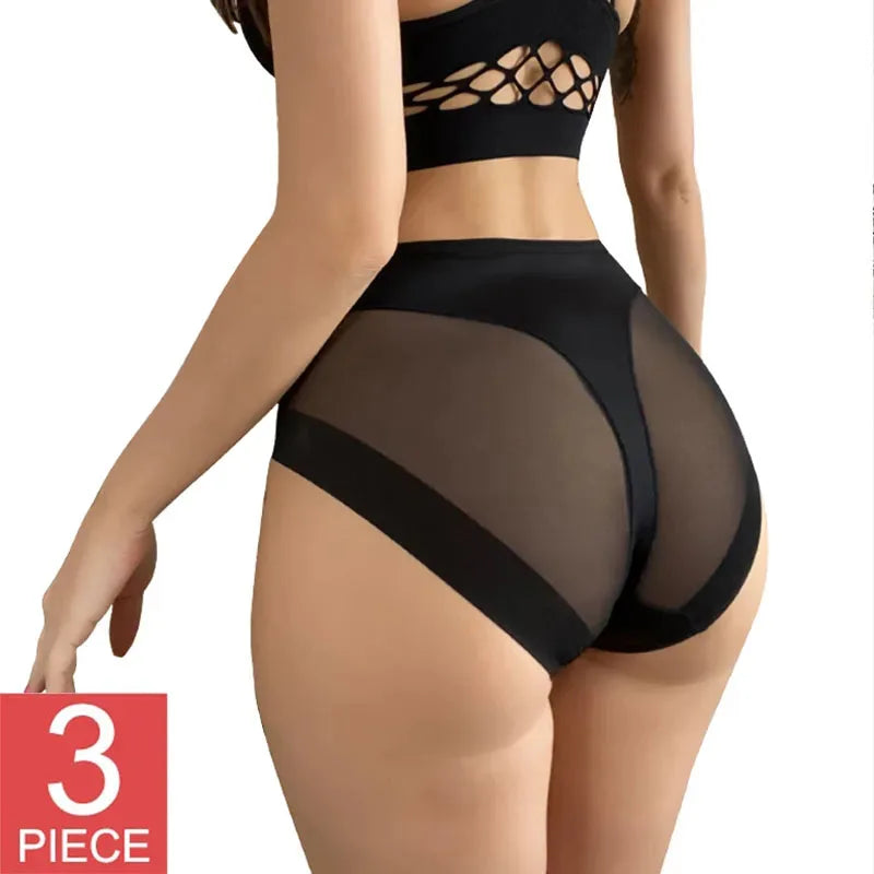 3PCS/SET Women Bodyshorts Body Shaping Panties Female Pants Breathable Mesh Intimates High Elastic Control Seamless Briefs