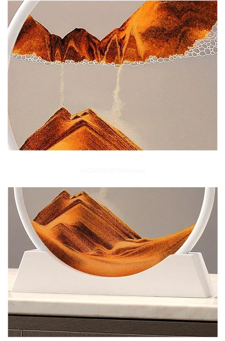 Sandscape Moving Sand Art Frame Quicksand 3D Dynamic Liquid Hourglass Kinetic Sand Painting Flowing Sand Office Home Decor Gifts