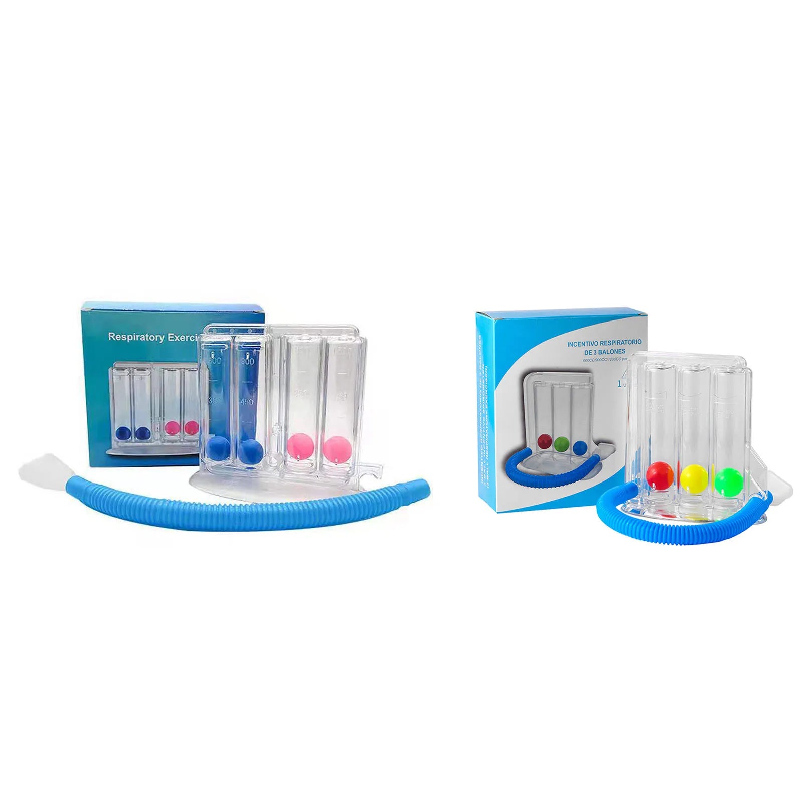 3/4 Balls Breathing Trainer Lung Function Improvement Trainer Respiratory Spirometry Breath Exerciser Measurement Tools