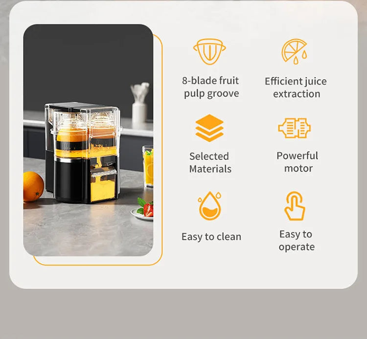 DualHead Electric Orange Juicer Squeezer Citrus Juicer Machines with Power Cord Cleaning Brush for Home Kitchen
