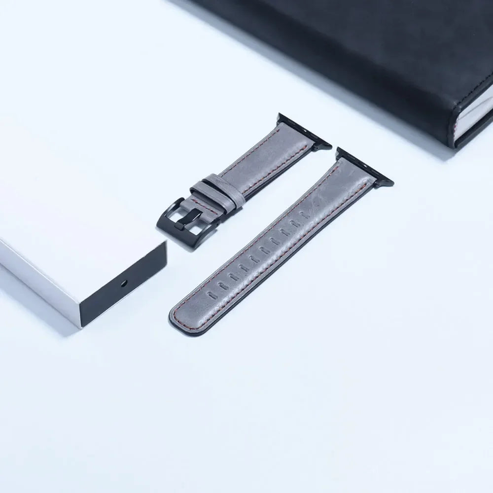 Leather Strap for Apple watch band 44mm 49/45mm 40/41 42 46mm belt Retro luxury Correas iWatch series 10 9 5 4 SE 6 7 8 ultra 2