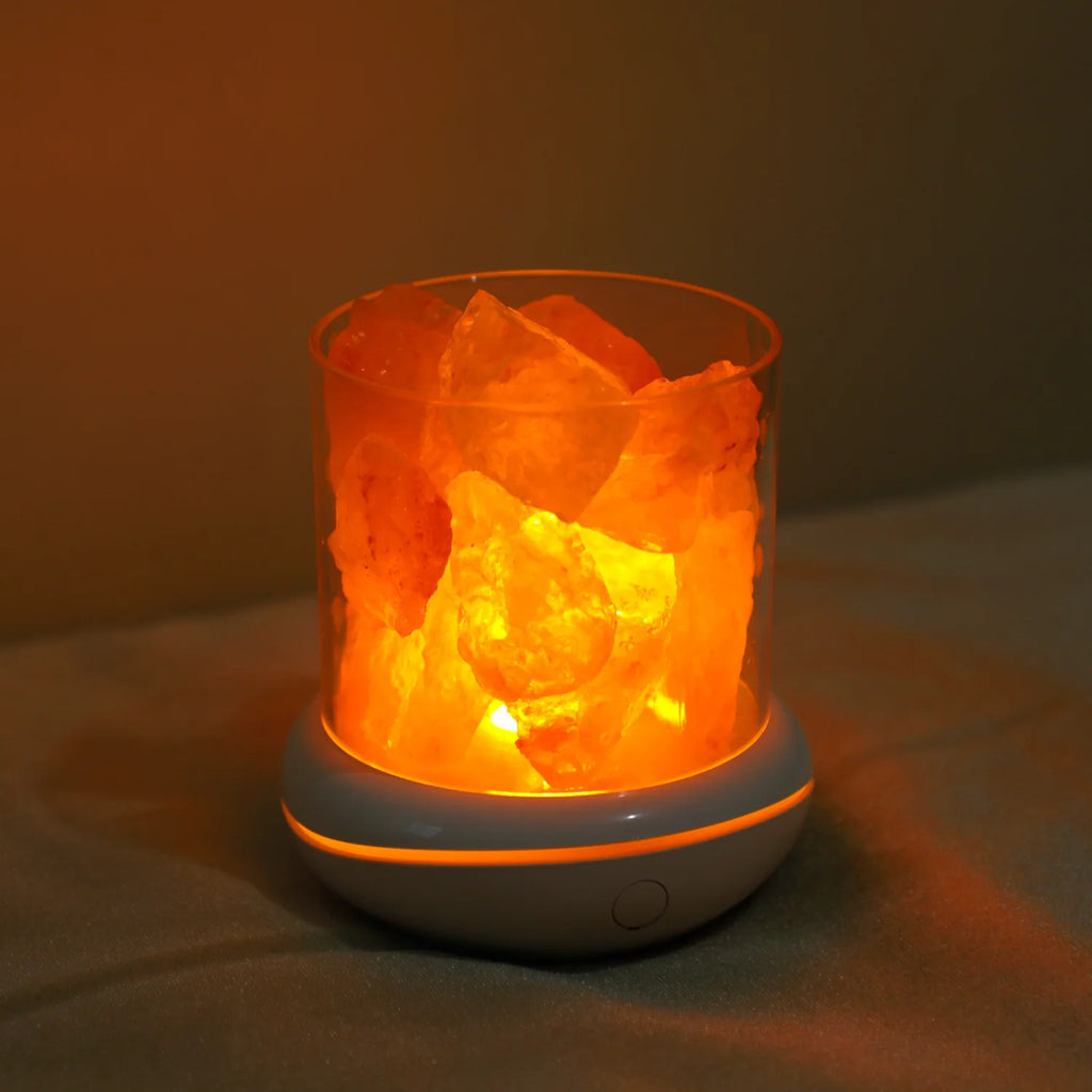 Aroma lamps Natural Himalayan Salt Lamp USB Pink Salt Rocks Lamp Multi-Color Romantic Night Light for Original Birthday Gifts