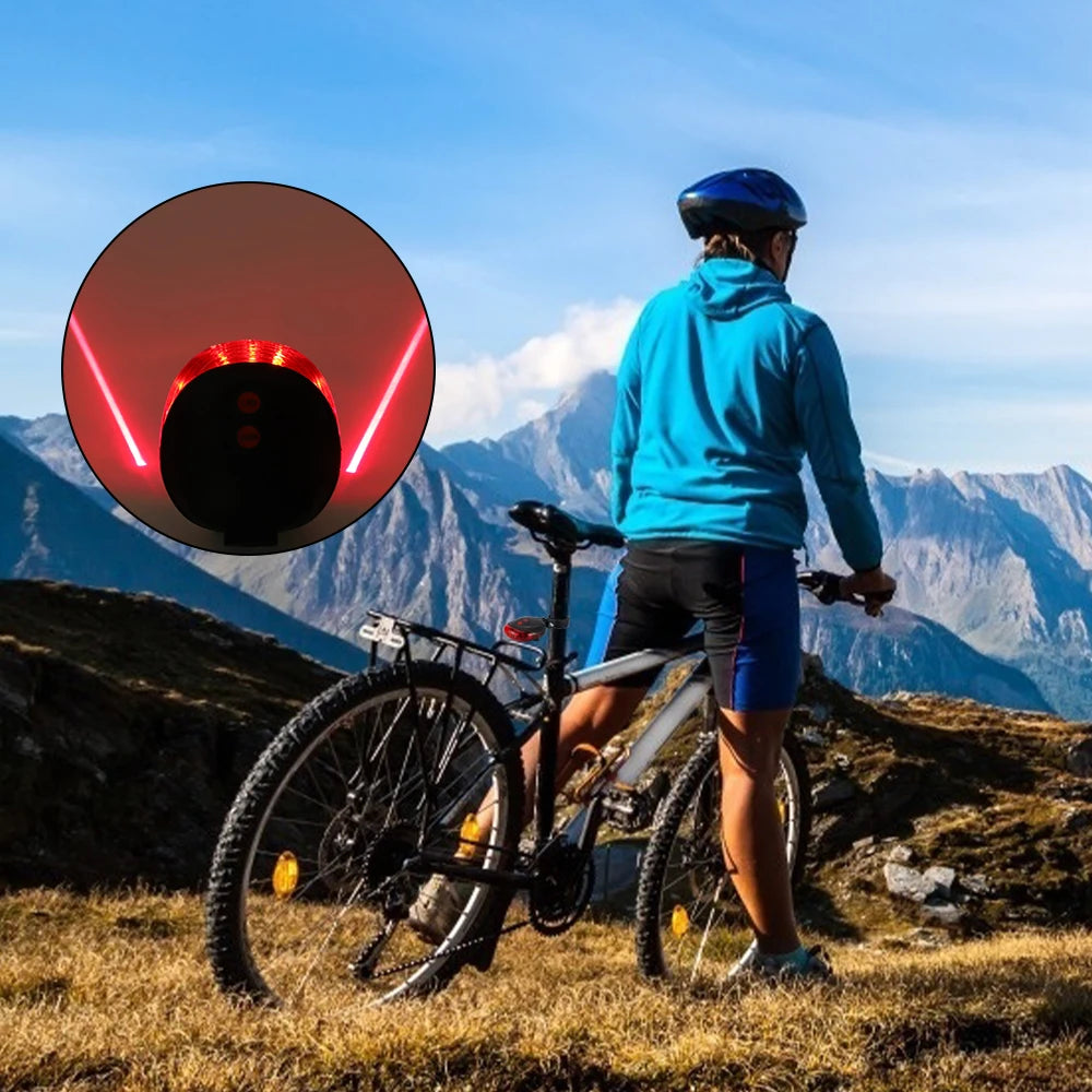 Waterproof Bicycle Cycling Lights Taillights LED Laser Safety Warning Bicycle Lights Bicycle Tail Bicycle Accessories Light