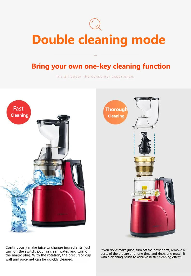 In stock Big Mouth Cold Press Commercial Orange Fruit Machine Electric Household Vegetable Juice Multifunctional Slow Juicer