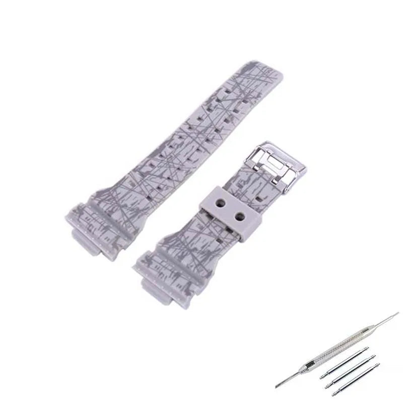 16mm Men's Camo Resin watch band Compatible for Casio GA-100/110/120/140 700 GD-100 GLS-100 GAX-100 watch strap rubber wristband