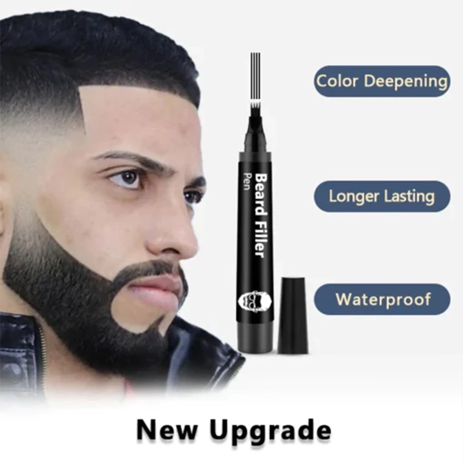Beard Pen Filler Penci With Brush Kit Waterproof Long Lasting Repair Moustache Coloring Shaping Tools Hair Eyebrow Pencil