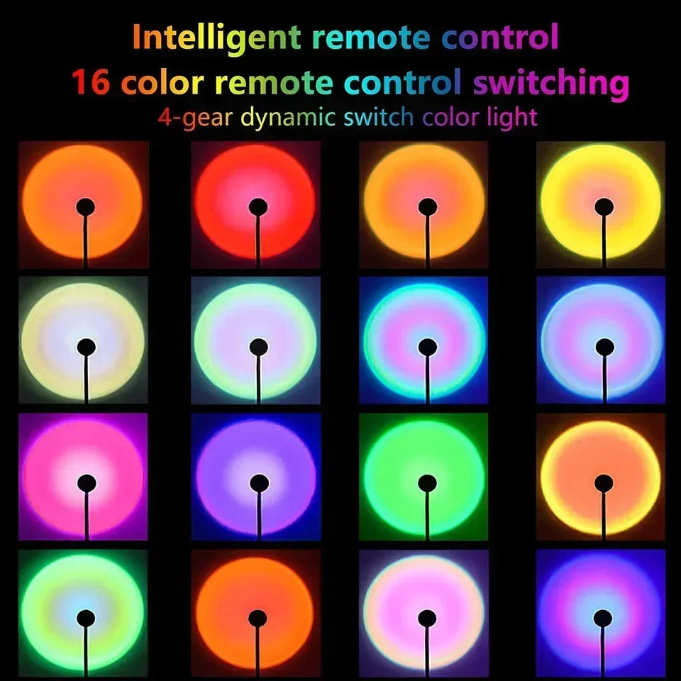 LED Sunset Lamp Nightlights USB Projector Birthday Party Decoration Mood Lights For Bedroom Living Room Wall Photography