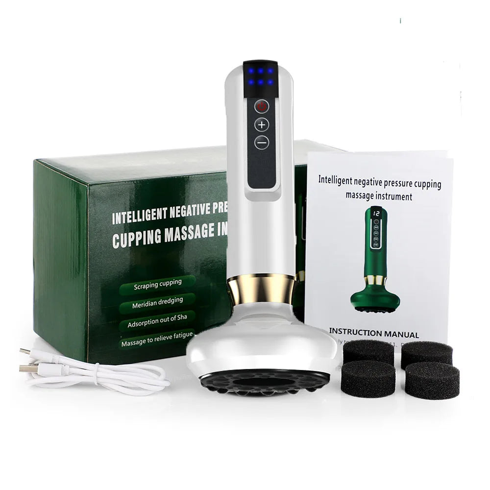 12/6 Levels Intelligent Vacuum Cupping Massager Negative Pressure Heating Wireless Scraping Apparatus Dredge Meridian Relax