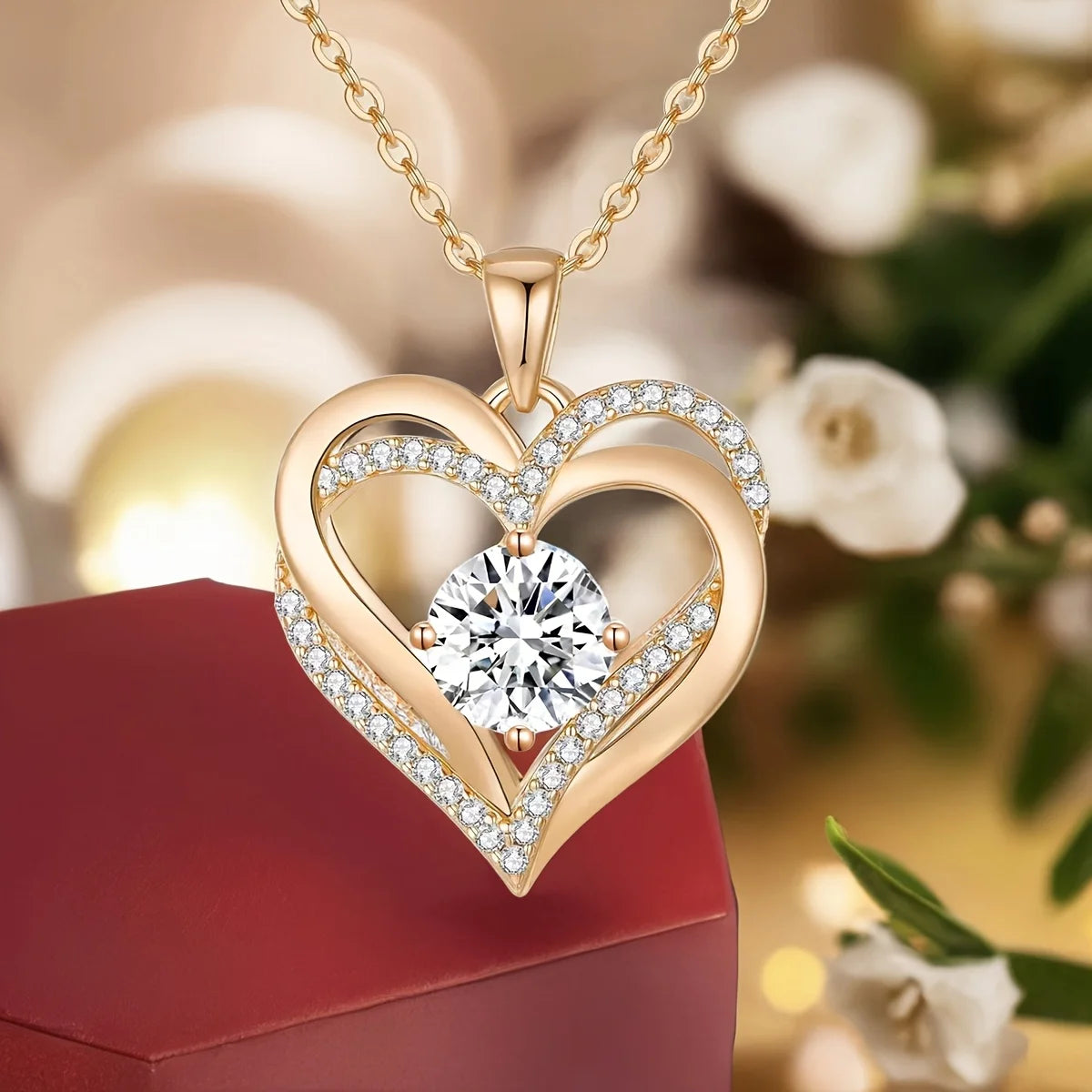 Permanent Rose Gift Box, Love Rose Multi Pendant Necklace,Women's Simple and Exquisite Jewelry,Gift for Mother,Lover,Best Friend