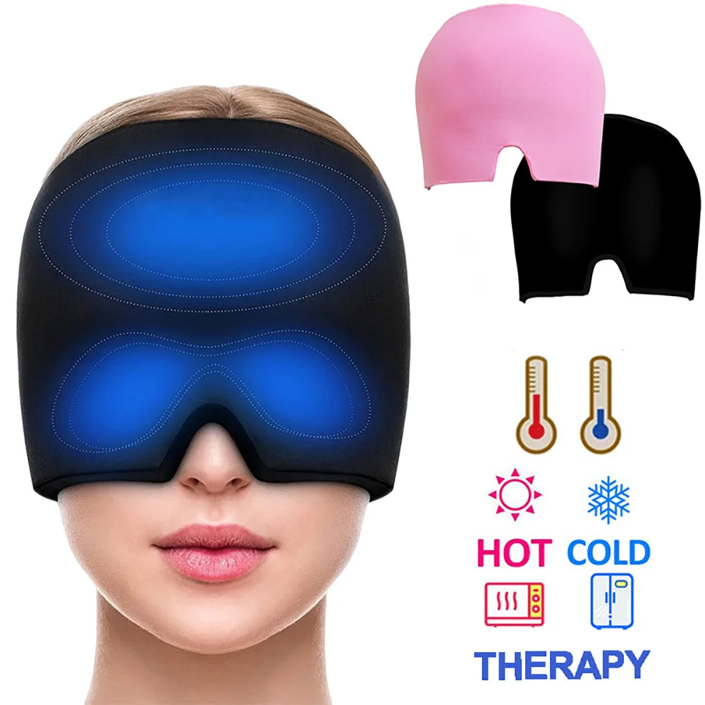 Gel Cold Compress Eye Mask Migraine Relief Cold Compress Therapy Cap Head Wrap Pack Eye Mask For Pressure Relieve Pain Ice Hat